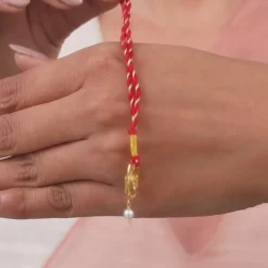 Golden Divya Swastik Lumba Rakhi