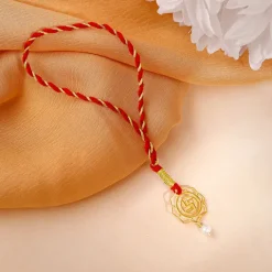 Golden Divya Swastik Lumba Rakhi