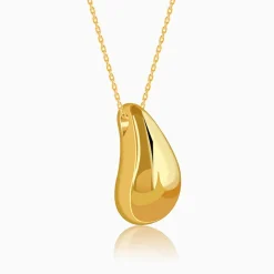 Golden Dome Drop Pendant With Link Chain