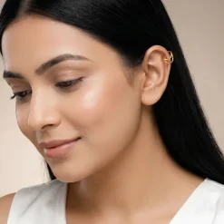 Golden Double Curve Hug Earrings