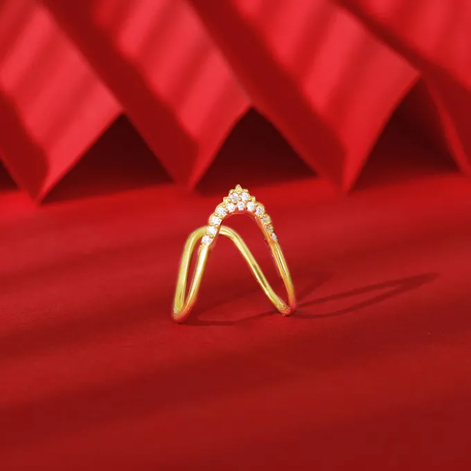 Golden Dreamy Sparkle Vanki Ring