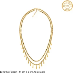 Golden Dual Chain Layered Necklace