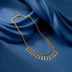 Golden Dual Chain Layered Necklace