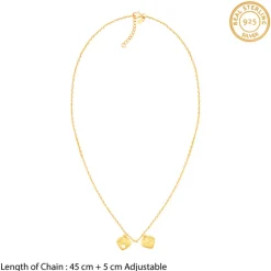 Golden Dual Heart Name Personalised Necklace