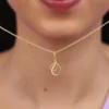 Golden Dual Pear Pendant with Link Chain
