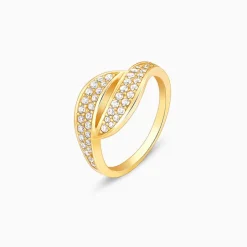Golden Dual Wave Ring