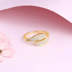 Golden Dual Wave Ring
