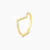 Golden Edgy Waves Ring