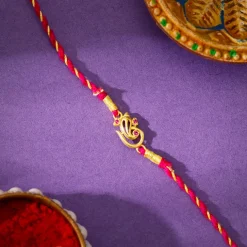 Golden Elegant Ganesha Rakhi
