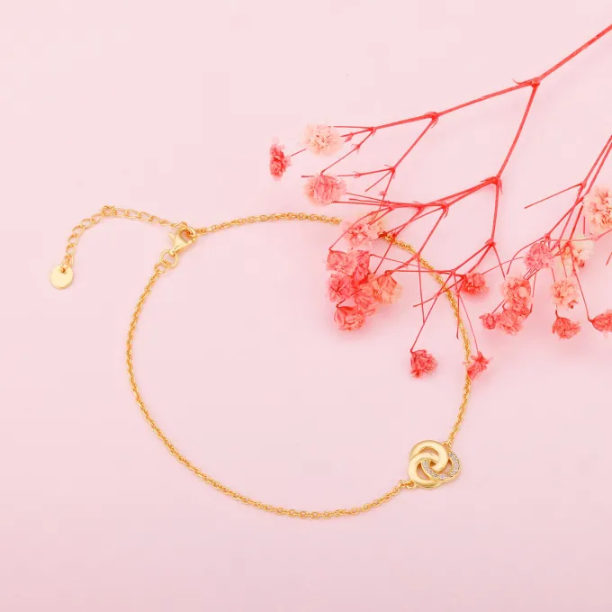 Golden Elegant Knot Anklet