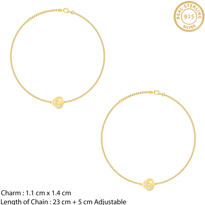 Golden Elegant Knot Anklet