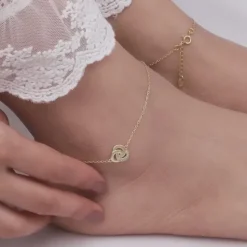 Golden Elegant Knot Anklet