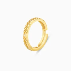 Golden Elegant Pattern Ring Band For Him