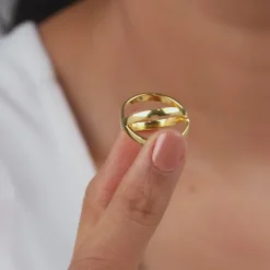 Golden Elliptical Ring (Size 12)
