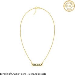 Golden Engraved Pendant with Box Chain