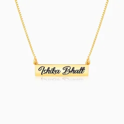 Golden Engraved Pendant with Box Chain
