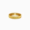 Golden Engraved Wheat Ring (Size 12)