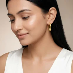 Golden Entwined Hoop Earrings
