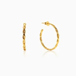 Golden Entwined Hoop Earrings