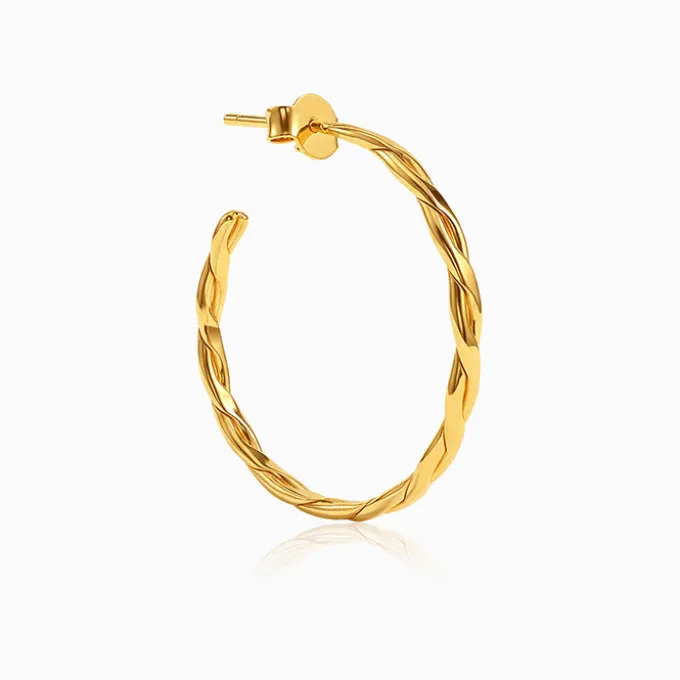 Golden Entwined Hoop Earrings