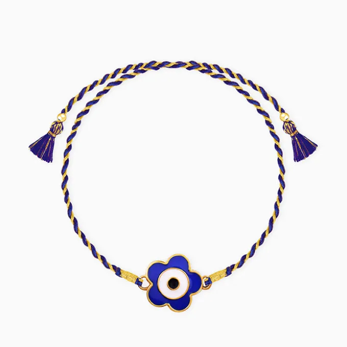 Golden Evil Eye Bloom Kids Rakhi