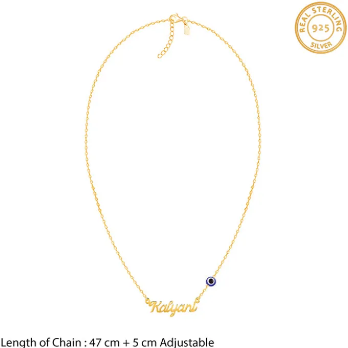 Golden Evil Eye Personalised Name Necklace