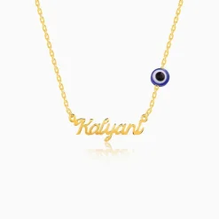 Golden Evil Eye Personalised Name Necklace