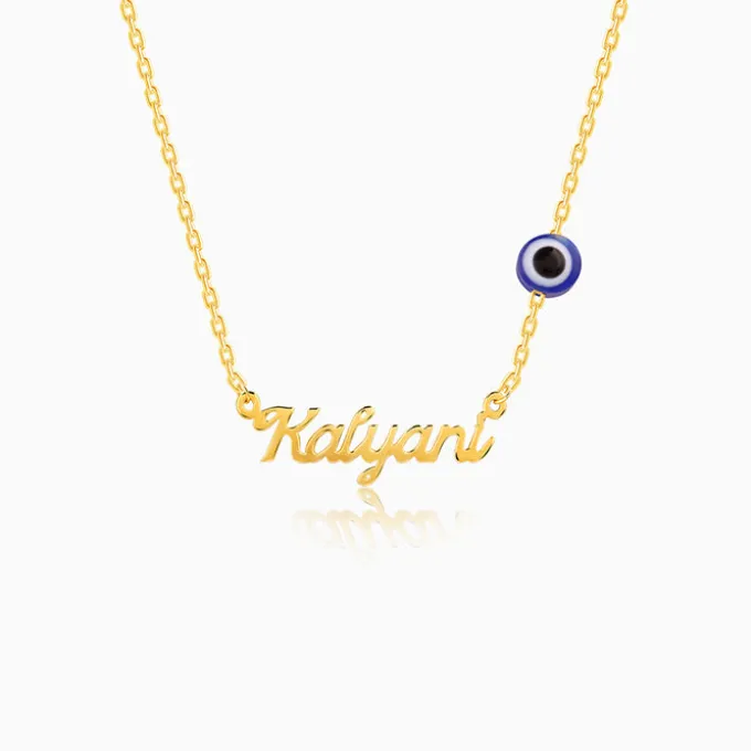 Golden Evil Eye Personalised Name Necklace