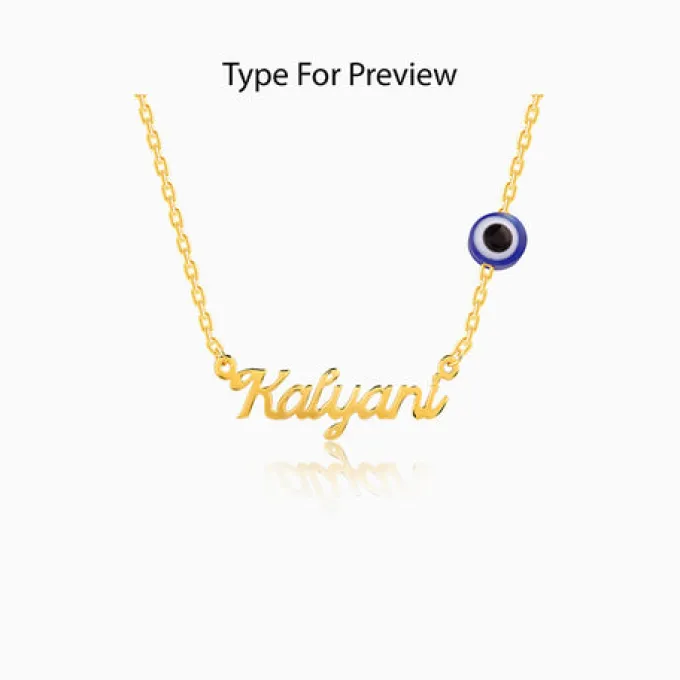 Golden Evil Eye Personalised Name Necklace