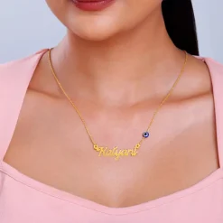 Golden Evil Eye Personalised Name Necklace
