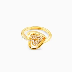 Golden Falling For Your Heart Ring