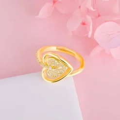 Golden Falling For Your Heart Ring