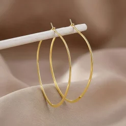 Golden Floating Hoop Earrings
