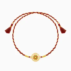 Golden Floral Circle Rakhi