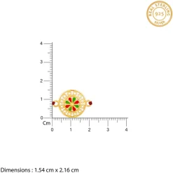 Golden Floral Circle Rakhi