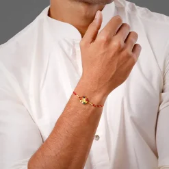 Golden Floral Om Rakhi