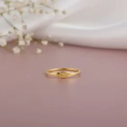 Golden Floral Promise Ring