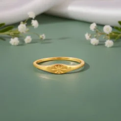 Golden Floral Promise Ring