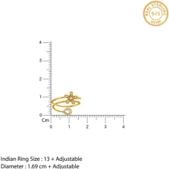 Golden Floral Pulse Ring (Size 13)