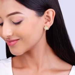 Golden Floral Radiance Earrings