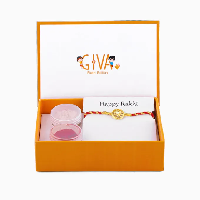 Golden Floral Twists Rakhi
