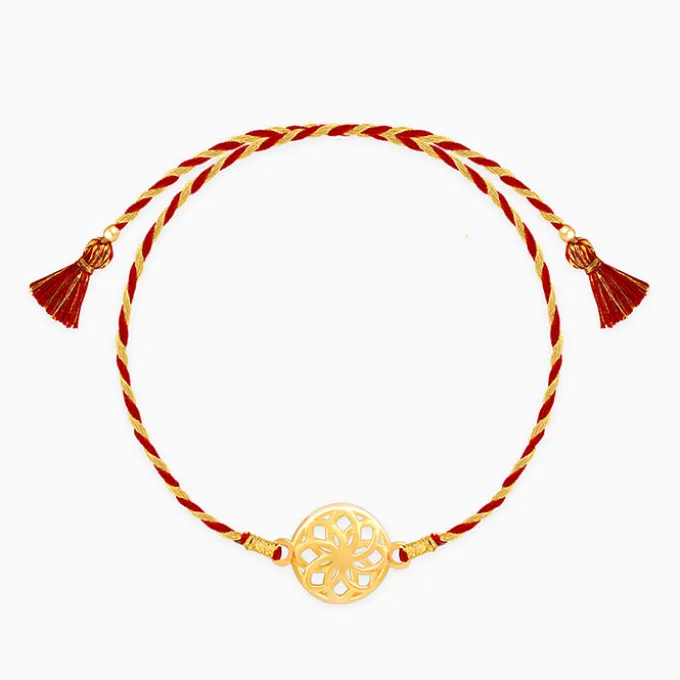 Golden Floral Twists Rakhi