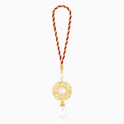 Golden Floret Pearl Lumba Rakhi