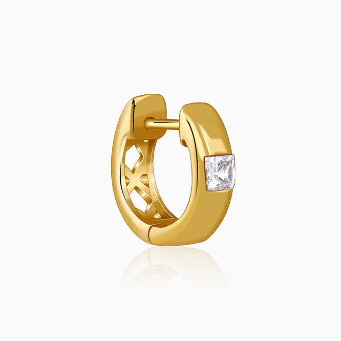 Golden Flux Hoop Earring For Him