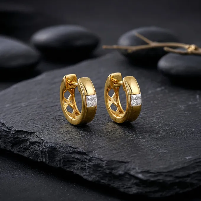 Golden Flux Hoop Earring For Him