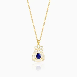 Golden Forever In Blue Pendant With Link Chain