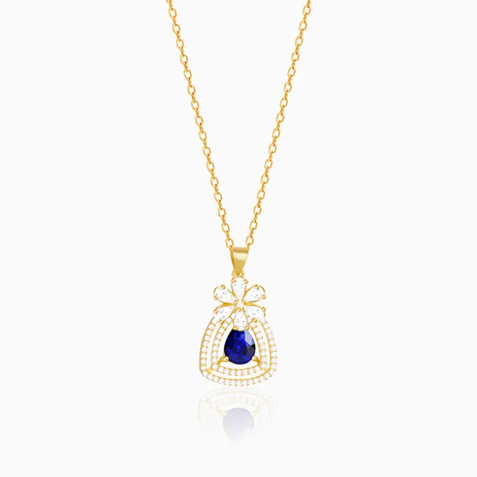 Golden Forever In Blue Pendant With Link Chain