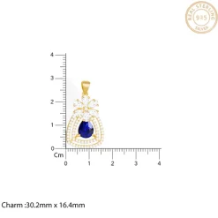 Golden Forever In Blue Pendant With Link Chain