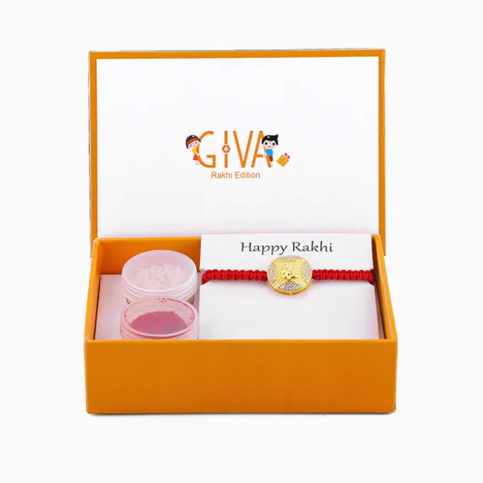 Golden Ganesha Blessing Rakhi