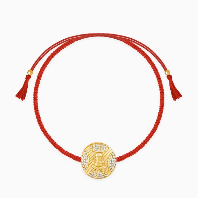 Golden Ganesha Blessing Rakhi